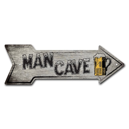 Man Cave 2 Arrow Sign Funny Home Decor 24in Wide